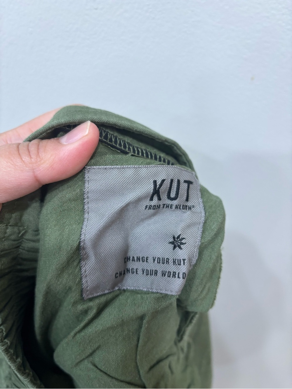 Kut From The Kloth Pull On Wide Leg Linen Blend Green Pants Women’s Size Large - Picture 11 of 12